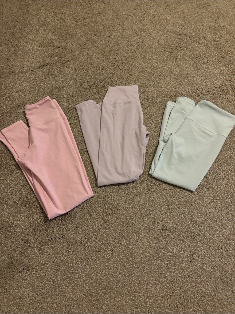 Pink, purple, teal leggings